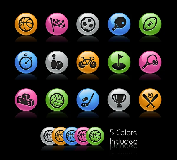 Conjunto de ícones esportivos - Gelcolor Series — Vetor de Stock