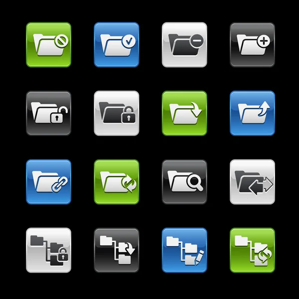 Folder icons 1 -- Gelbox Series — Stock Vector