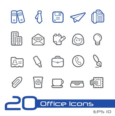 ofis ve iş simgeleri - line serisi