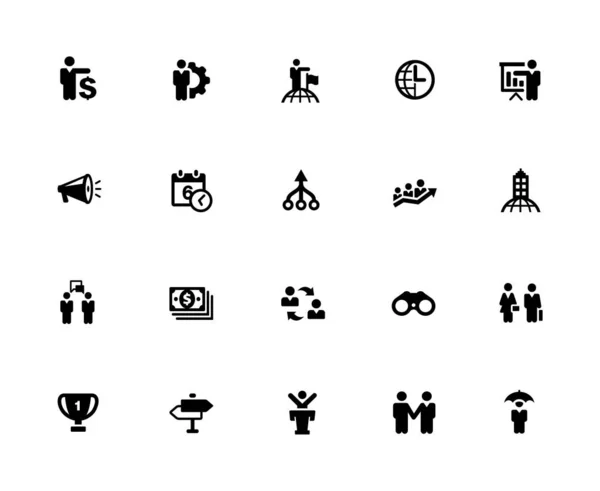 Zakelijke Concepten Pictogram Set 32Px Solid — Stockvector