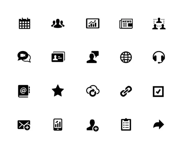 Business Network Icon Set 32Px Solid — Stockvektor