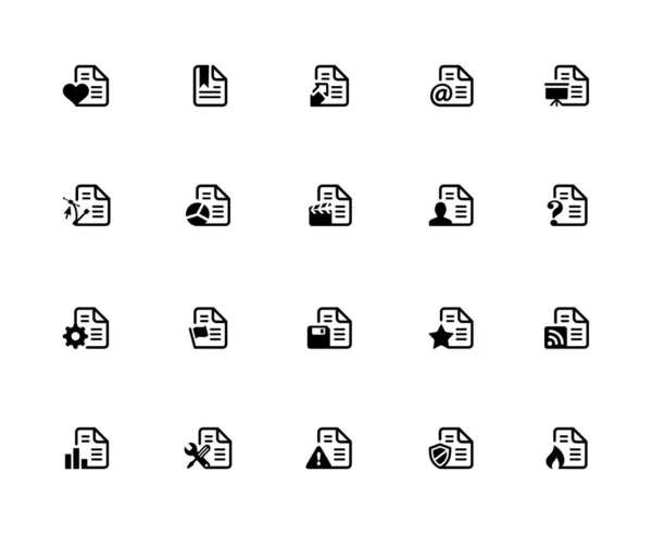 Dokument Icon Set 32Px Fast Stoff – stockvektor