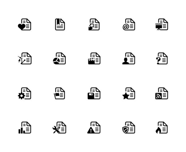 Documents Icon Set - 2 of  2 - 32px Solid