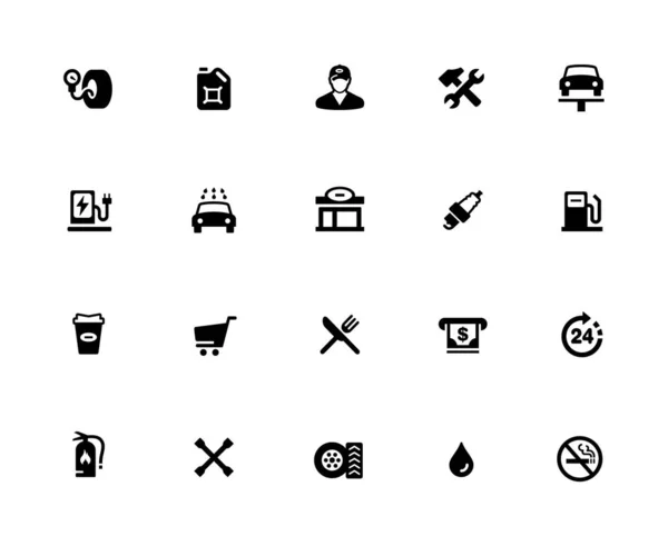 Benzinestation Icoon Set 32Px Vast — Stockvector