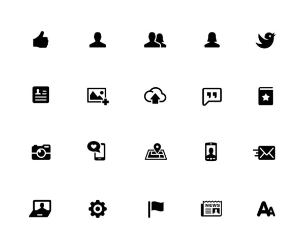 Social Web Icon Set 32Px Solid — Stockvector