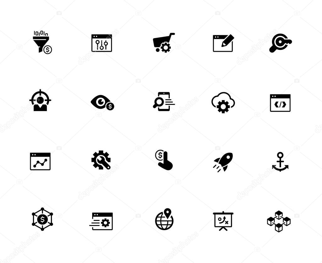SEO and Digital Martketing Icons 1 of 2 - 32px Solid