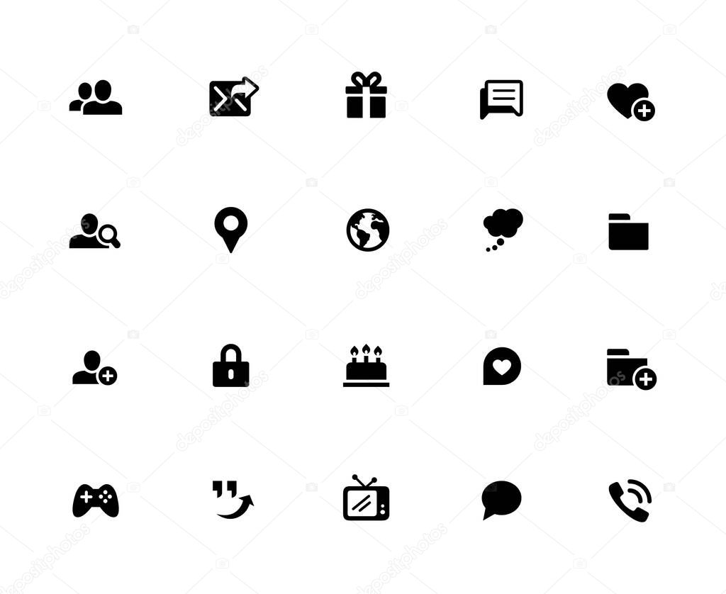 Social Communications Icon Set - 32px Solid