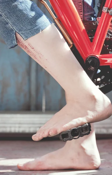 Foot on the pedal — Stock Photo, Image