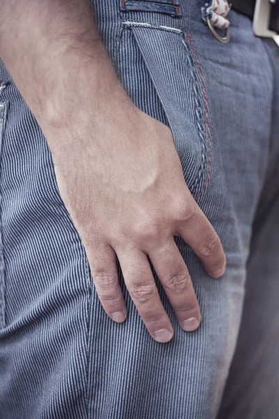 Hand in pocket — Stock Photo, Image