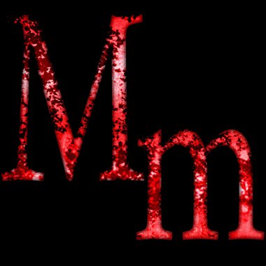 Grunge yazı harf m
