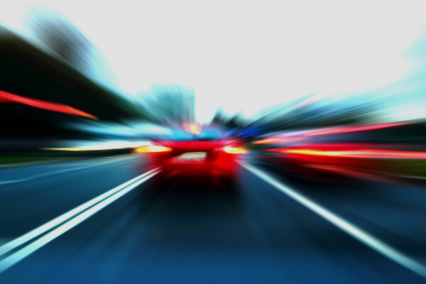 Speed motion car on street