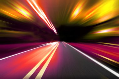 speed motion on night road clipart