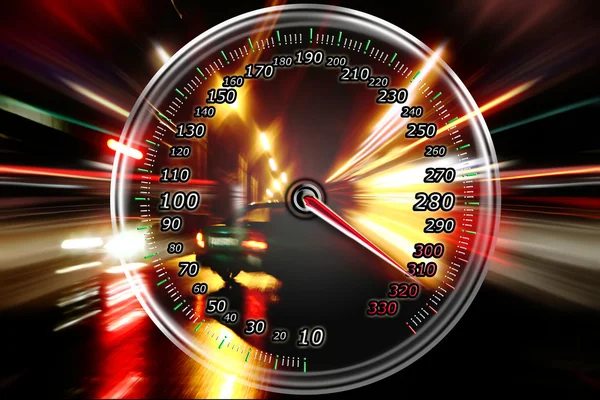 Excessive speed on the speedometer — Stock Photo, Image