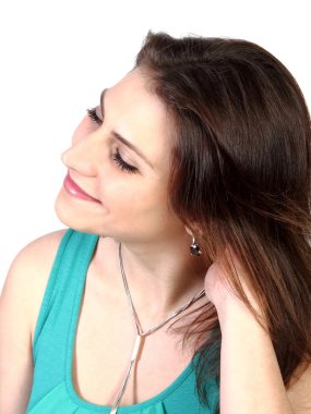 gülümseyen ve gözlerim kapalı rüya kız