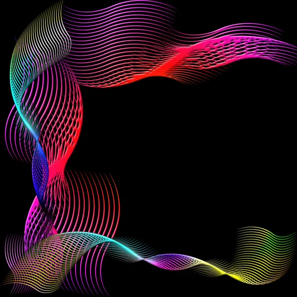 波状パターンの抽象的なシルエット フレーム — ストック写真