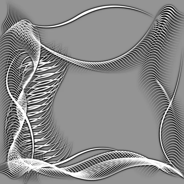 Abstraktní vlnitý rámeček silueta vzory — Stock fotografie