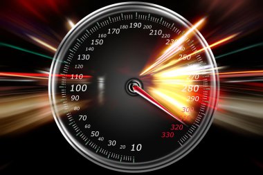 excessive speed on the speedometer clipart