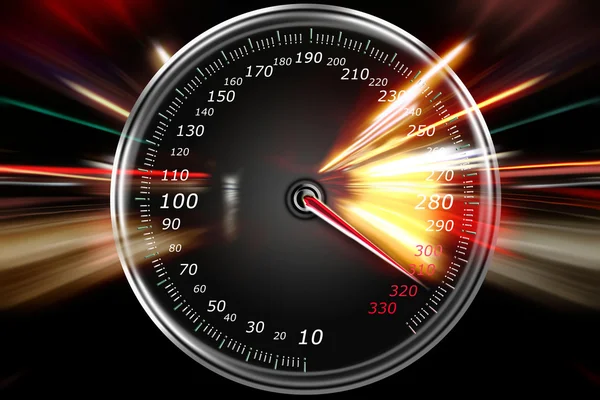 Excessive speed on the speedometer — Stock Photo, Image