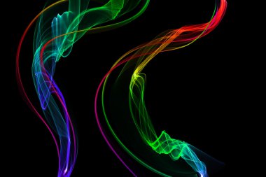 soyut renkli şerit duman