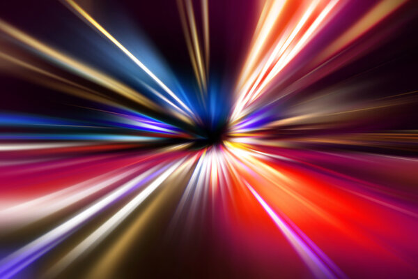 speed motion on night road