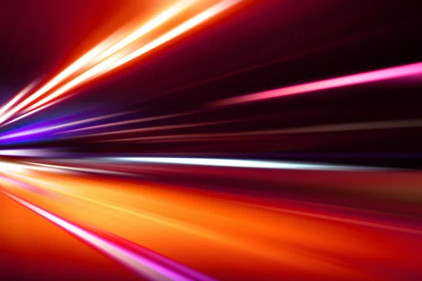 Speed motion on night road — Stock Photo, Image