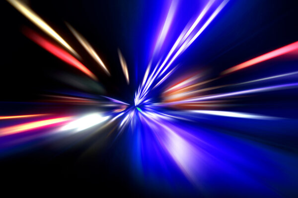 speed motion on night road