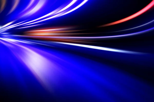 Speed motion on night road — Stock Photo, Image