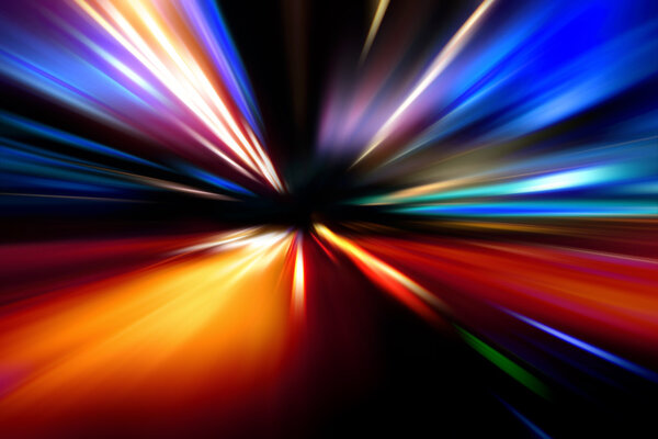 Speed motion on night road