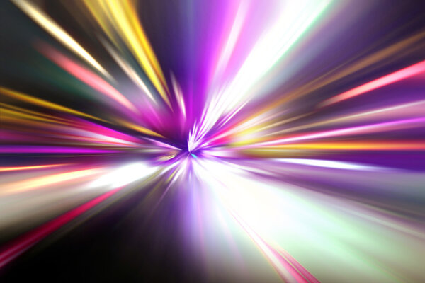 Speed motion on night road