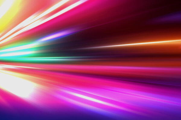 speed motion on night road