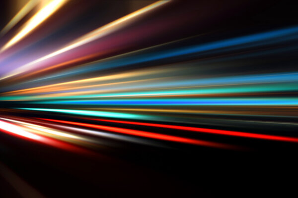 speed motion on night road