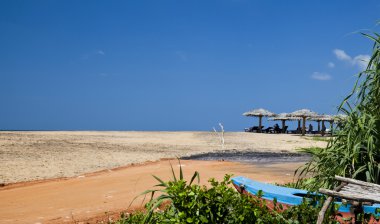 Tropik cennet cennet cennet plajı. Sri Lanka