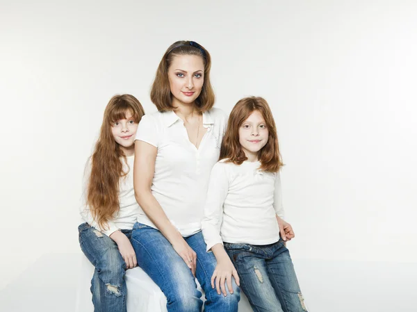 Mother and red twins — Stock Photo, Image