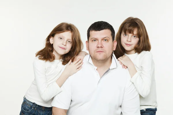 Father and red twins — Stock Photo, Image