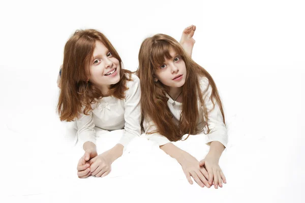 Rode meisje tweeling — Stockfoto