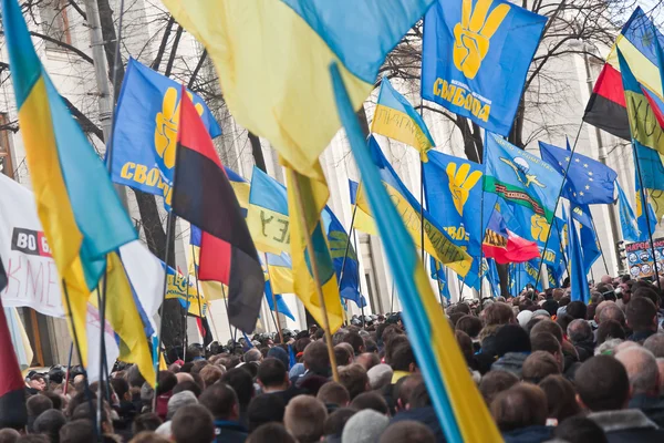 Meydan. Ukrayna kitlesel protesto gösterileri — Stok fotoğraf
