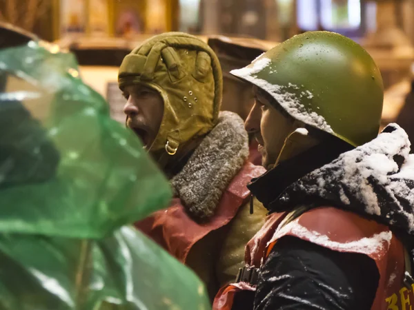 Pro-Europeiska unionen demonstranter på maidan. — Stockfoto