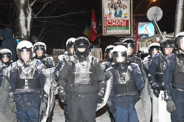 Pro-Europeiska unionen demonstranter på maidan. — Stockfoto