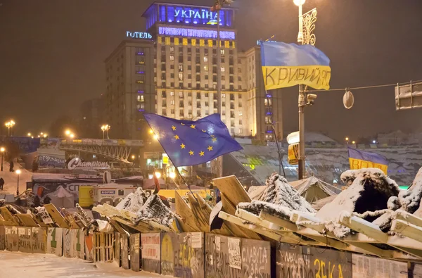 Pro-Európai Unió tüntetők a maidan. Stock Kép