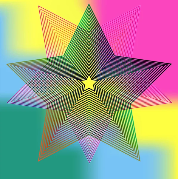 Abstracte sferische lichtgevende gouden sterren — Stockvector