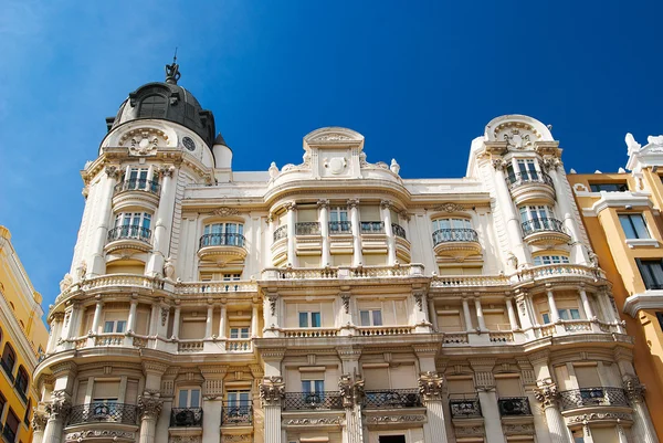 Historic buildings with lace fronts of Madrid — Stock Photo, Image