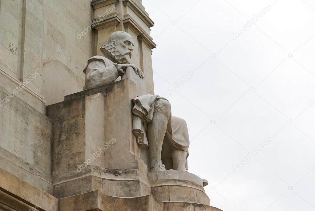 Famous statue of Cervantes