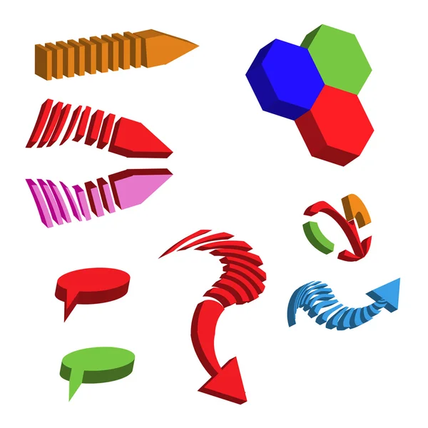 Векторні стрілки Набір різних ізометричних стрілок — стоковий вектор