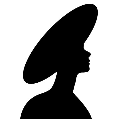 genç güzel kız kara silüeti