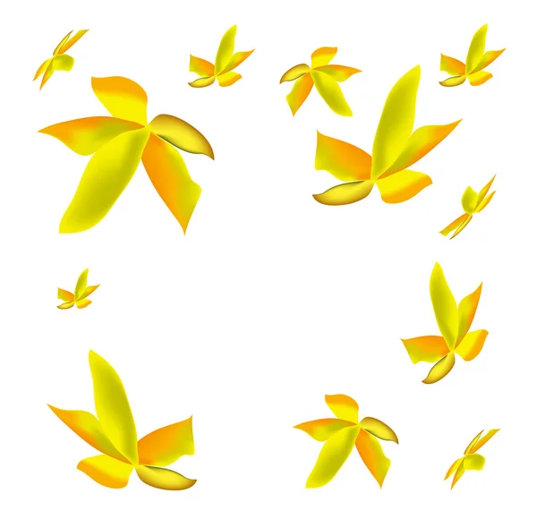 Set of seamless colorful autumn leaves — Stock Vector