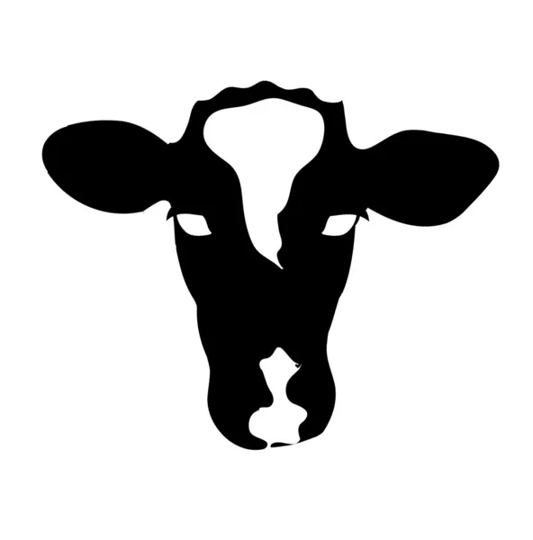 Portrait big black and white cow vector — Stock Vector