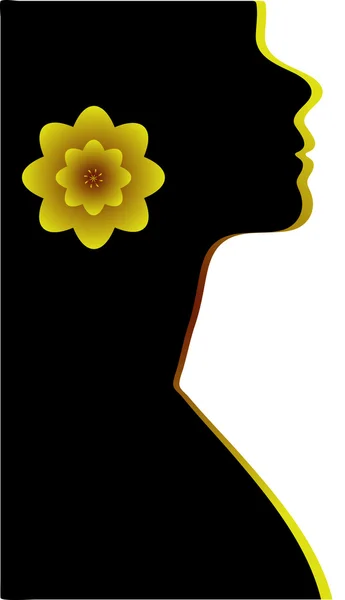 Abstrakce ženská silueta černé — Stockový vektor