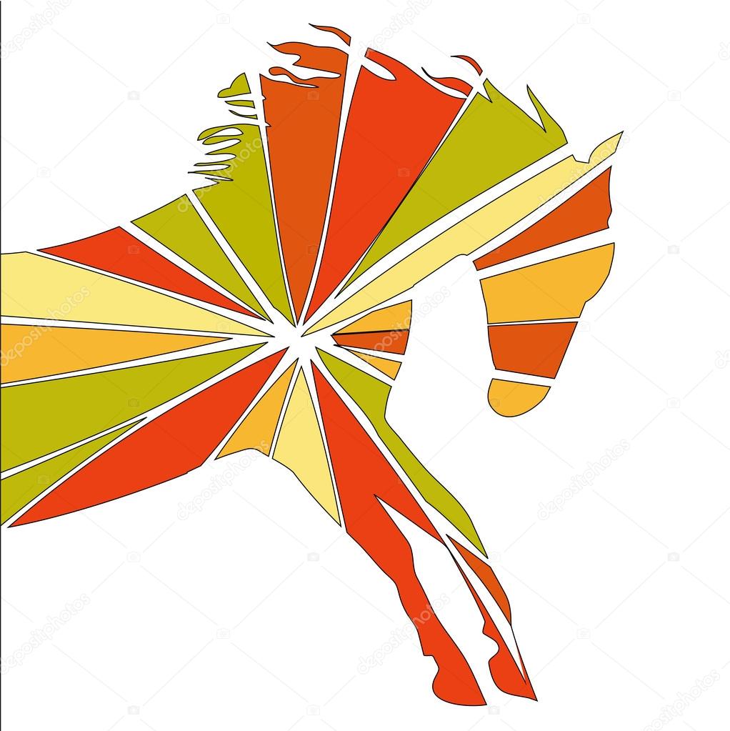 Horse fine vector silhouette color