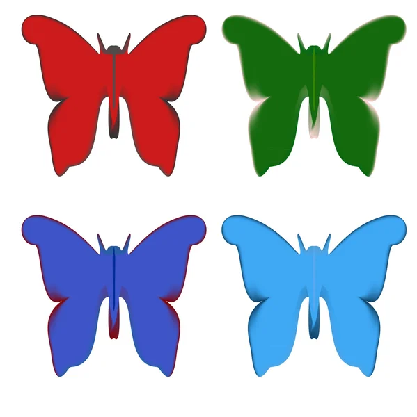 Un énorme ensemble papillon de couleur — Image vectorielle