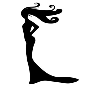 soyutlama kadın siluet siyah